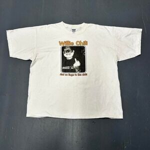 Vintage 2000s Willie Nelson middle finger crude vulgar humor double sided tshirt